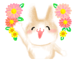 - Flowers And Hares - sticker #12643338
