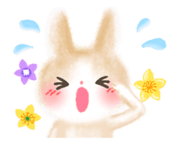 - Flowers And Hares - sticker #12643339