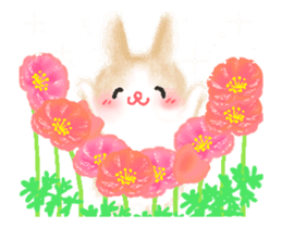 - Flowers And Hares - sticker #12643340