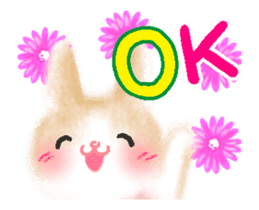 - Flowers And Hares - sticker #12643341