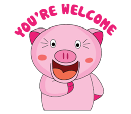 One of us: The Plump Pink, Greeting ! sticker #12644994
