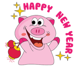 One of us: The Plump Pink, Greeting ! sticker #12644997