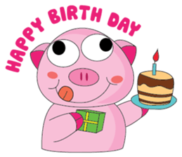 One of us: The Plump Pink, Greeting ! sticker #12644998