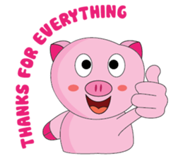 One of us: The Plump Pink, Greeting ! sticker #12645002