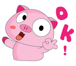 One of us: The Plump Pink, Greeting ! sticker #12645008