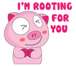 One of us: The Plump Pink, Greeting ! sticker #12645011