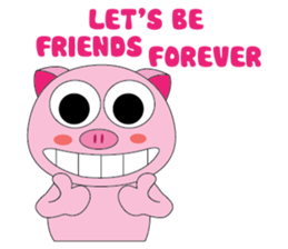 One of us: The Plump Pink, Greeting ! sticker #12645012