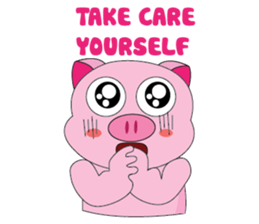 One of us: The Plump Pink, Greeting ! sticker #12645014