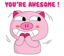 One of us: The Plump Pink, Greeting ! sticker #12645015