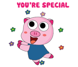 One of us: The Plump Pink, Greeting ! sticker #12645016