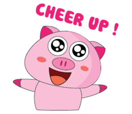 One of us: The Plump Pink, Greeting ! sticker #12645020