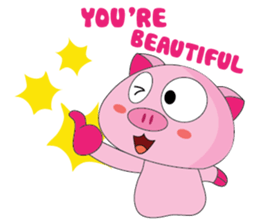 One of us: The Plump Pink, Greeting ! sticker #12645029