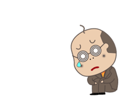 Bald man[English version](animation) sticker #12645592