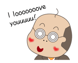 Bald man[English version](animation) sticker #12645593