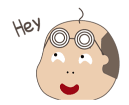 Bald man[English version](animation) sticker #12645595