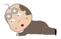 Bald man[English version](animation) sticker #12645602