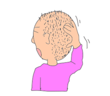 Shaved head ver2 sticker #12645931