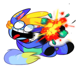 Rabbit and horse ish animal stickers 4 sticker #12647377