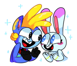 Rabbit and horse ish animal stickers 4 sticker #12647393