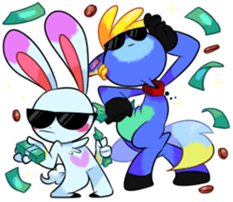 Rabbit and horse ish animal stickers 4 sticker #12647394