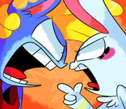 Rabbit and horse ish animal stickers 4 sticker #12647395