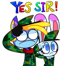 Rabbit and horse ish animal stickers 4 sticker #12647397