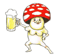 Funny mushroom man sticker #12649686