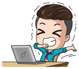 Office young boy sticker #12652137