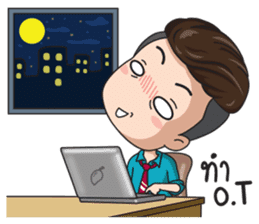 Office young boy sticker #12652153