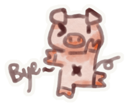 Pink pig's daily sticker #12654035