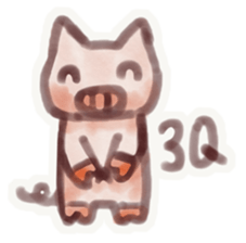 Pink pig's daily sticker #12654036