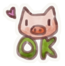 Pink pig's daily sticker #12654038