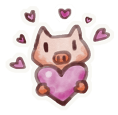 Pink pig's daily sticker #12654043
