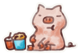 Pink pig's daily sticker #12654052