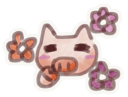 Pink pig's daily sticker #12654057