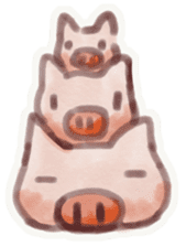 Pink pig's daily sticker #12654059