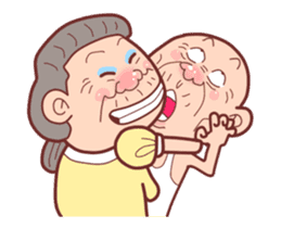 Taiwan Grandmother happy sticker #12654693