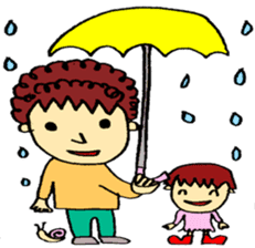 dady with his daughter koko-chan sticker #12664255