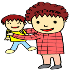 dady with his daughter koko-chan sticker #12664259