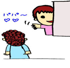 dady with his daughter koko-chan sticker #12664260