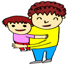 dady with his daughter koko-chan sticker #12664262