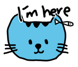 blue cat and his fish sticker #12665026