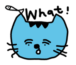 blue cat and his fish sticker #12665038