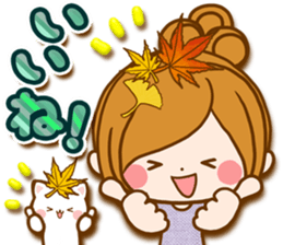 Leisurely a girlfriend autumn sticker #12667414