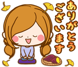 Leisurely a girlfriend autumn sticker #12667419