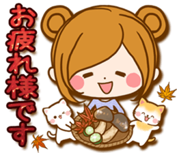 Leisurely a girlfriend autumn sticker #12667425