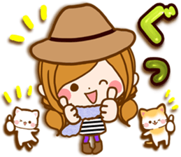 Leisurely a girlfriend autumn sticker #12667440