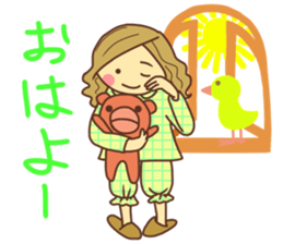 sticker of a young girl sticker #12672306