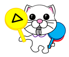 Basketball of a white cat sticker #12675107