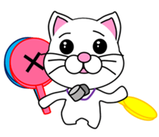 Basketball of a white cat sticker #12675108